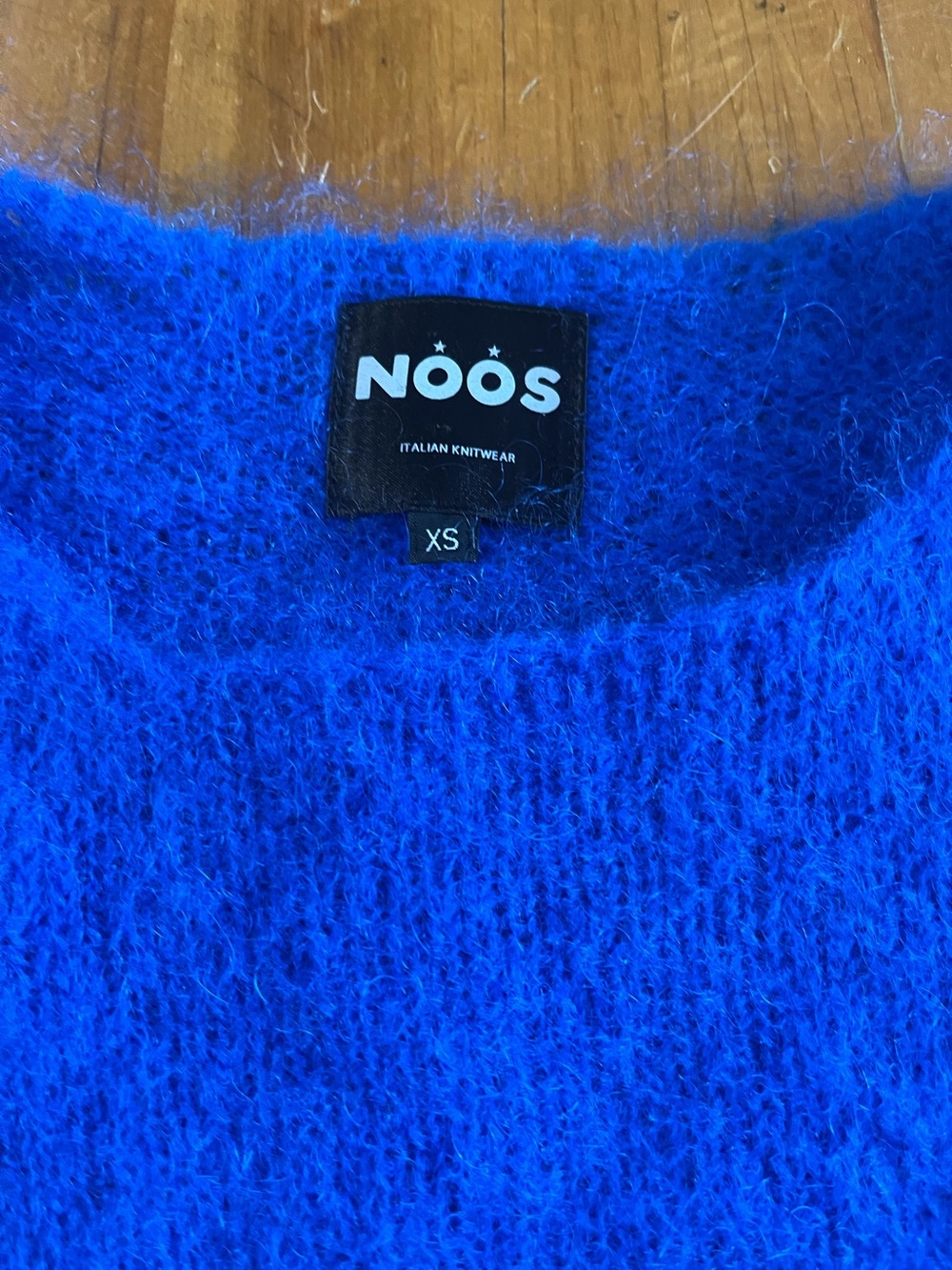 Cobalt Blue Italian Mohair and Wool Crewneck Sweater from NOOS Italian Knitwear - Picture 2 of 9